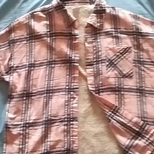 pink and black flux fur lined flannel